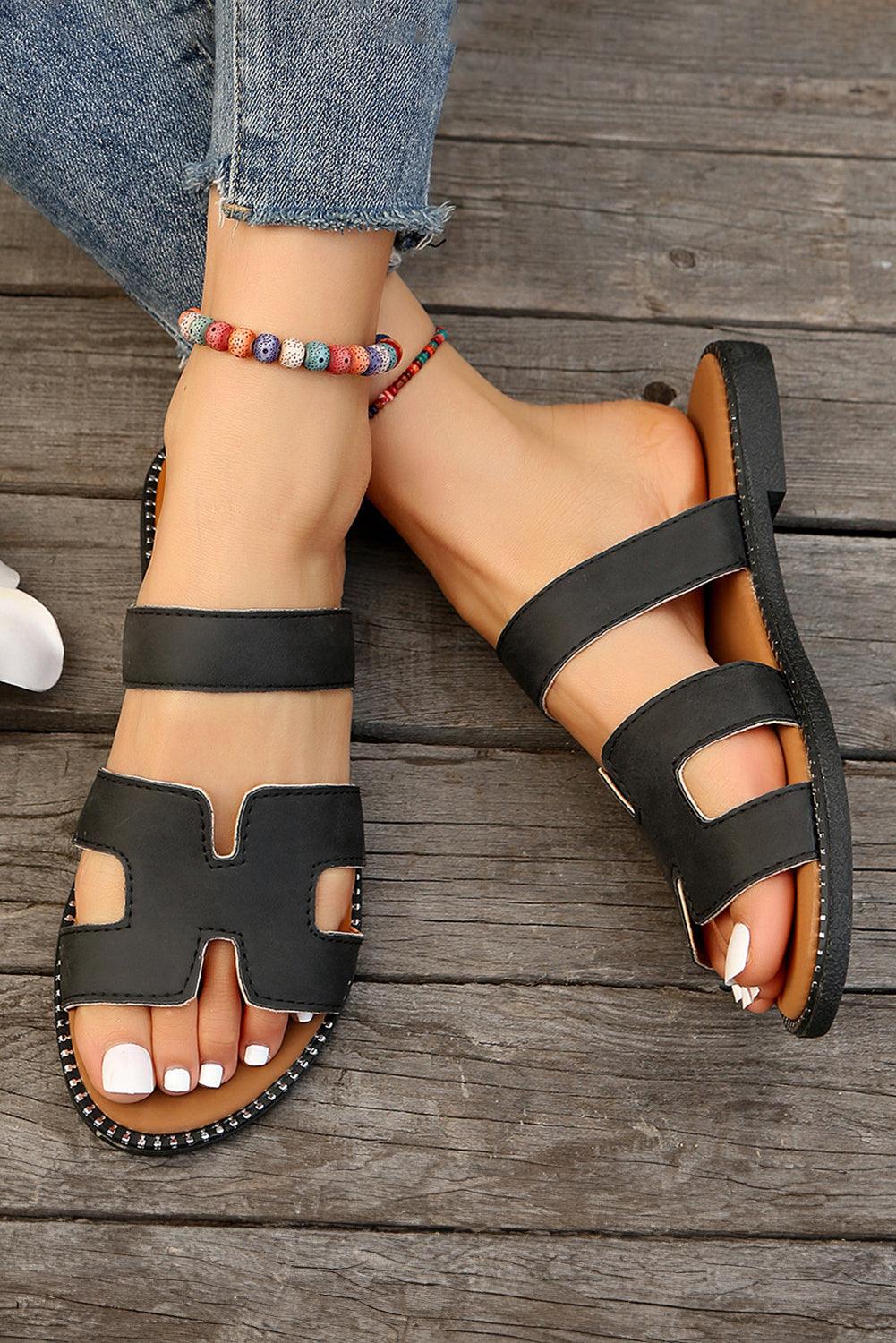 Trendy Cut-Out H Shape Slides // Honeypot: New + Vintage High Quality Western Wear