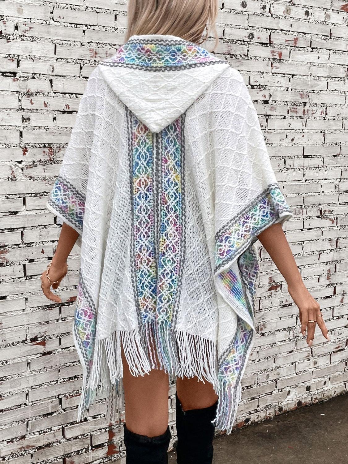 Fringe Half Sleeve Hooded Poncho // Honeypot: New + Vintage High Quality Western Wear