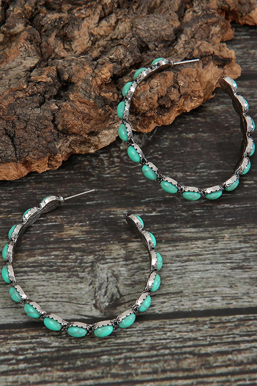 Turquoise Dupe Post Back Hoops // Honeypot: New + Vintage High Quality Western Wear