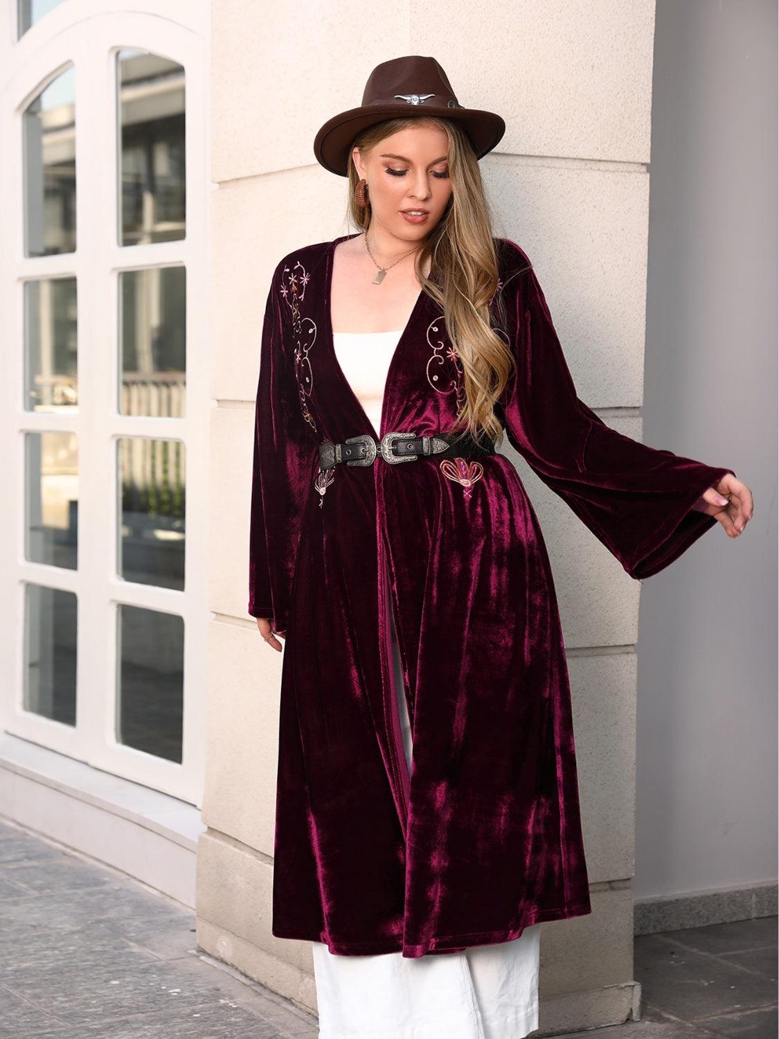 Plus Size Printed Open Front Long Sleeve Cardigan // Honeypot: New + Vintage High Quality Western Wear