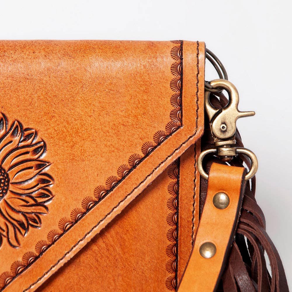 Tooled Sunflower Clutch/Crossbody // American Darling // Honeypot: New + Vintage High Quality Western Wear