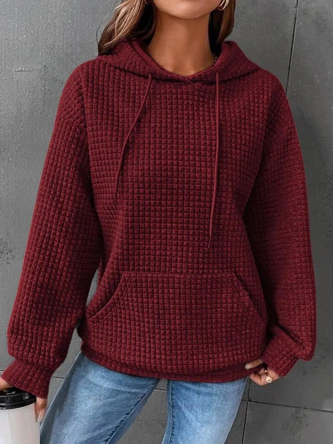 Textured Drawstring Drop Shoulder Hoodie // Honeypot: New + Vintage High Quality Western Wear