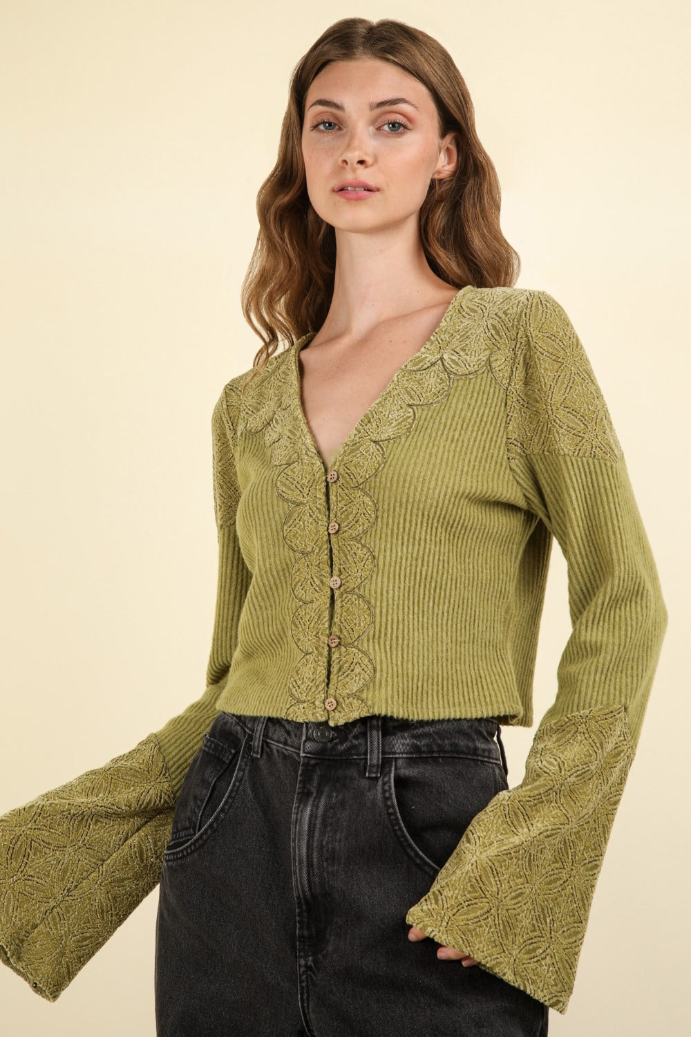 Ribbed Flare Sleeved Knit // Honeypot: New + Vintage High Quality Western Wear