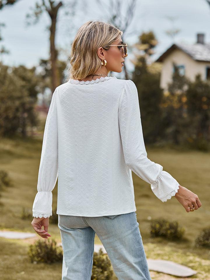 V-Neck Flounce Sleeve Blouse // Honeypot: New + Vintage High Quality Western Wear