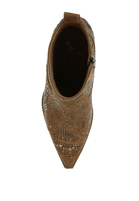 Omishi Stud Embellished Ankle Boots // Honeypot: New + Vintage High Quality Western Wear