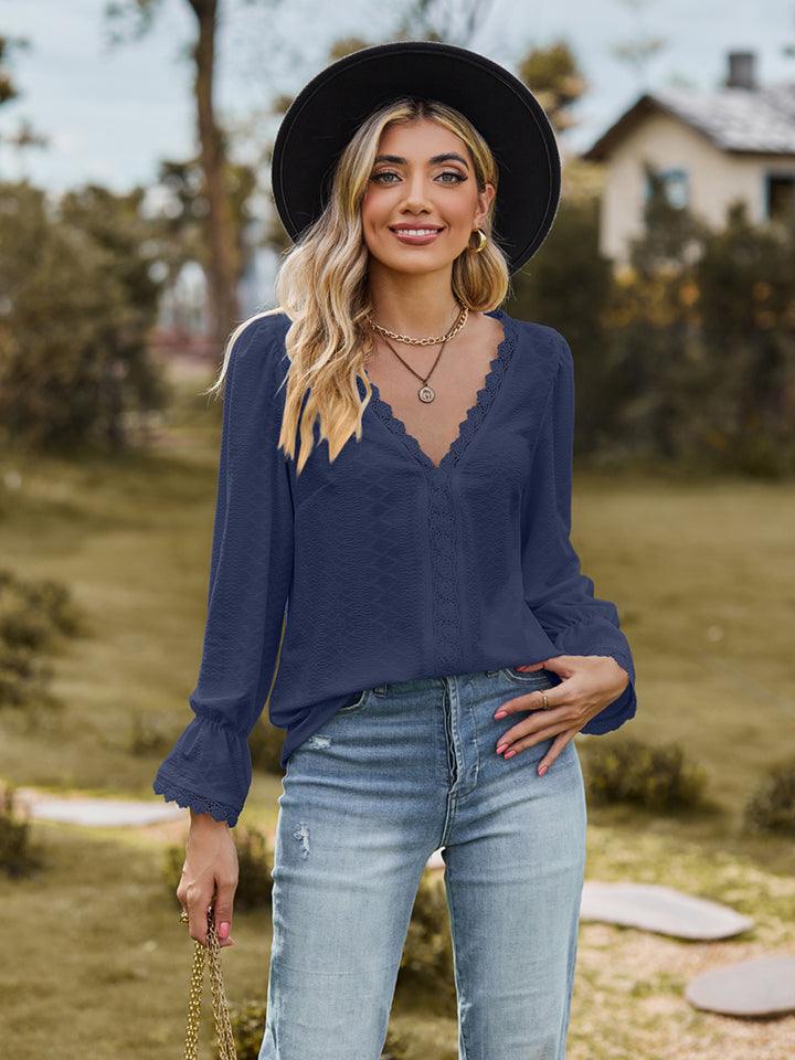 V-Neck Flounce Sleeve Blouse // Honeypot: New + Vintage High Quality Western Wear