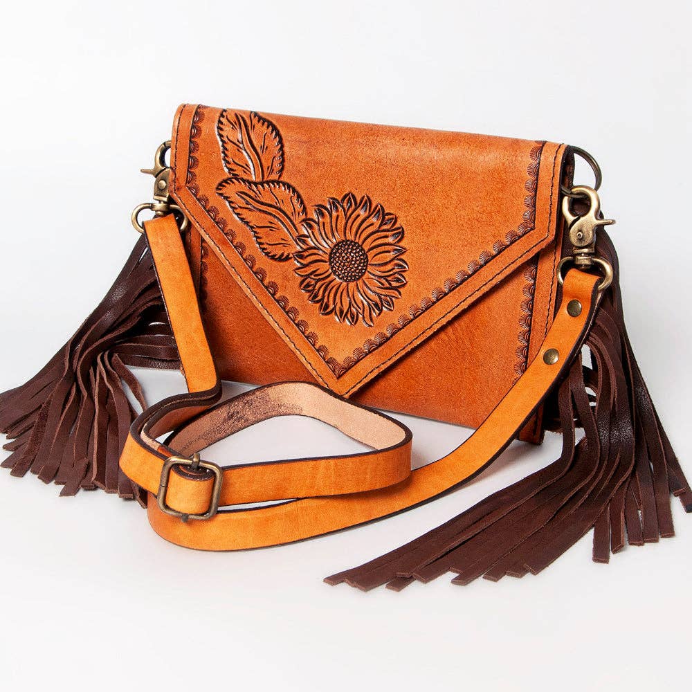 Tooled Sunflower Clutch/Crossbody // American Darling // Honeypot: New + Vintage High Quality Western Wear