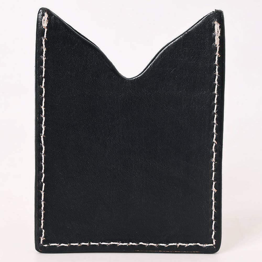 ADCCF115 Card-Holder Floral Hand Carved Genuine Leather Men & Women