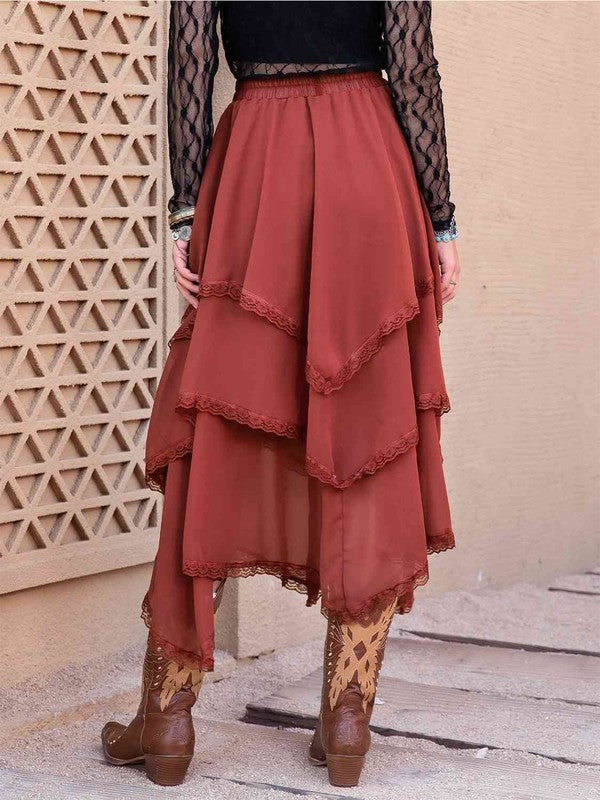 Tasha Tiered Midi Skirt // Honeypot: New + Vintage High Quality Western Wear