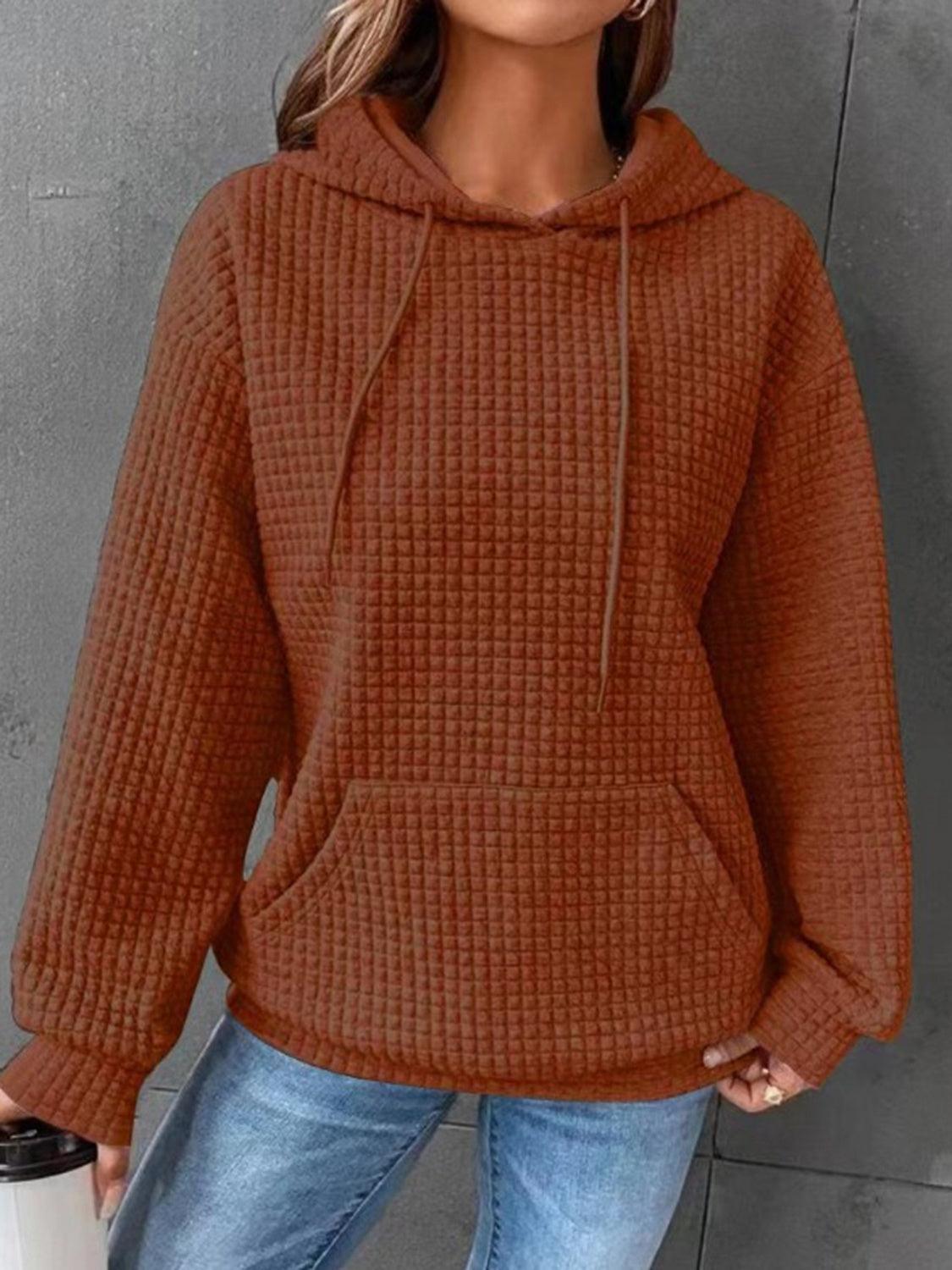 Textured Drawstring Drop Shoulder Hoodie // Honeypot: New + Vintage High Quality Western Wear