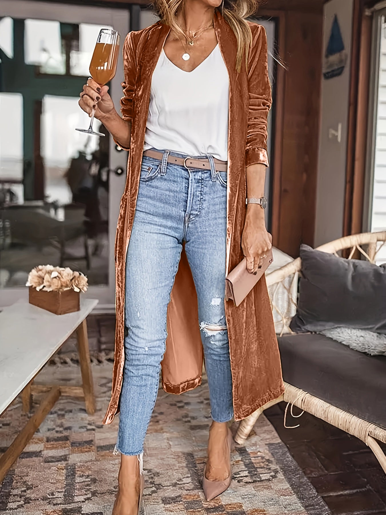 Open Front Velour Duster // Honeypot: New + Vintage High Quality Western Wear
