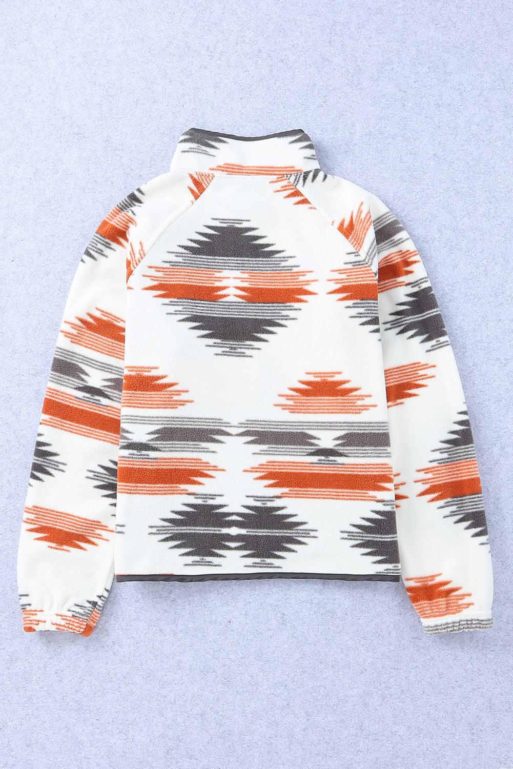 Gray Western Aztec Snap Buttoned Fleece Jacket // Honeypot: New + Vintage High Quality Western Wear