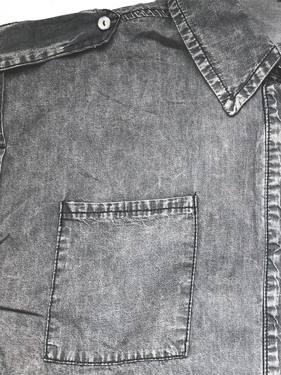 Collared Neck Cap Sleeve Denim Top // Honeypot: New + Vintage High Quality Western Wear