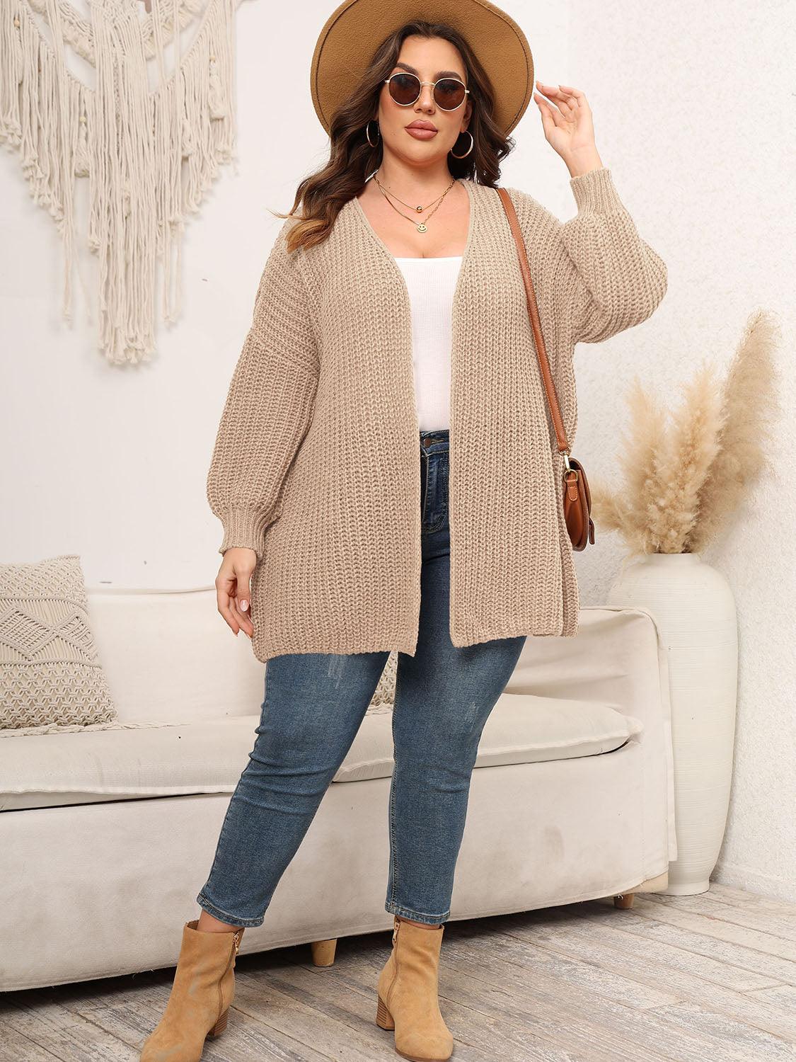 Plus Size Open Front Dropped Shoulder Knit Cardigan // Honeypot: New + Vintage High Quality Western Wear