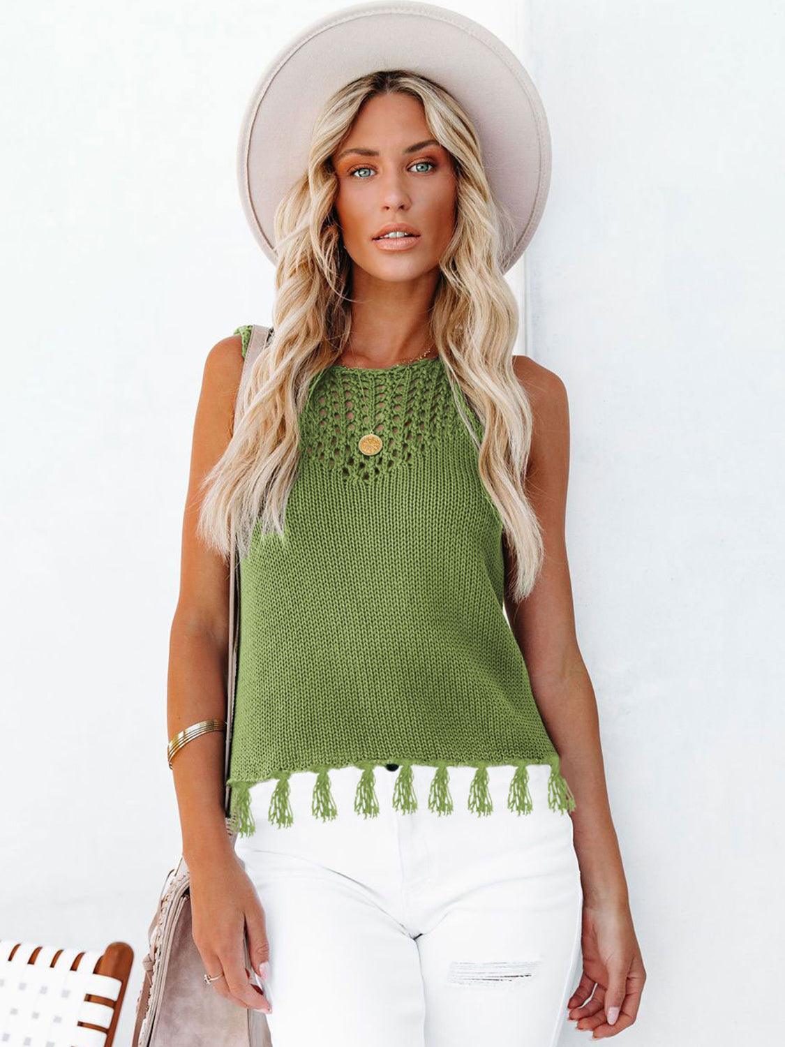 Cutout Tassel Round Neck Tank // Honeypot: New + Vintage High Quality Western Wear