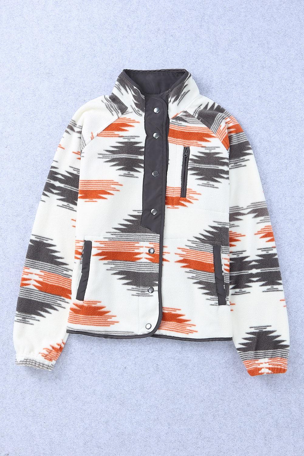 Gray Western Aztec Snap Buttoned Fleece Jacket // Honeypot: New + Vintage High Quality Western Wear