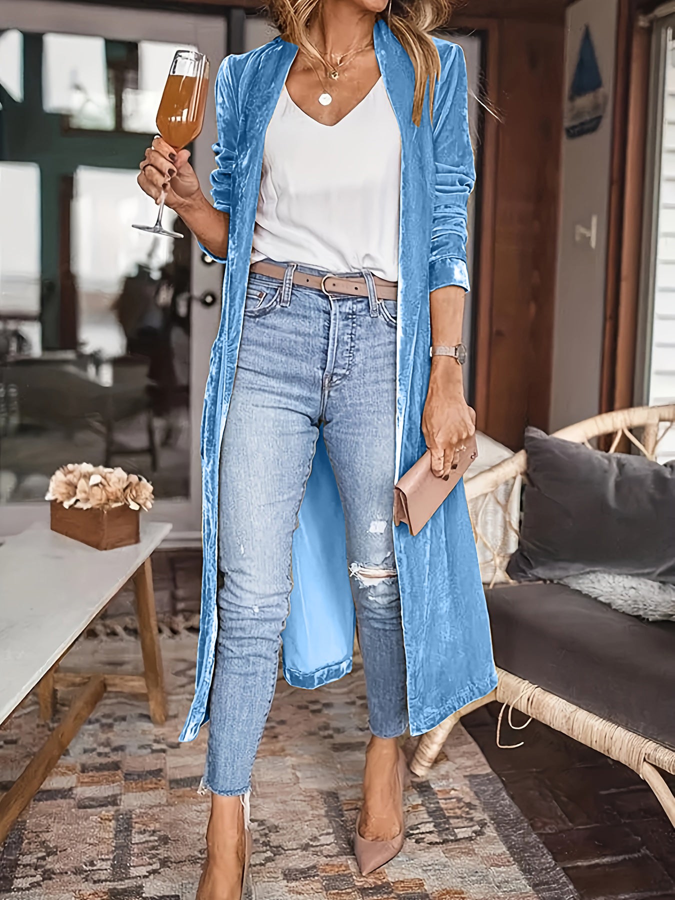 Open Front Velour Duster // Honeypot: New + Vintage High Quality Western Wear