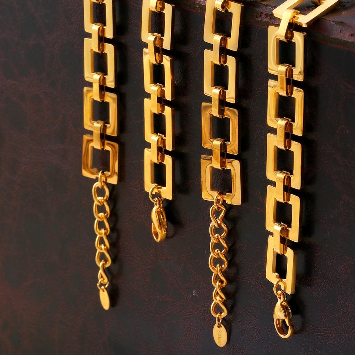 Titanium Steel Hollow Square Chain Bracelet // Honeypot: New + Vintage High Quality Western Wear