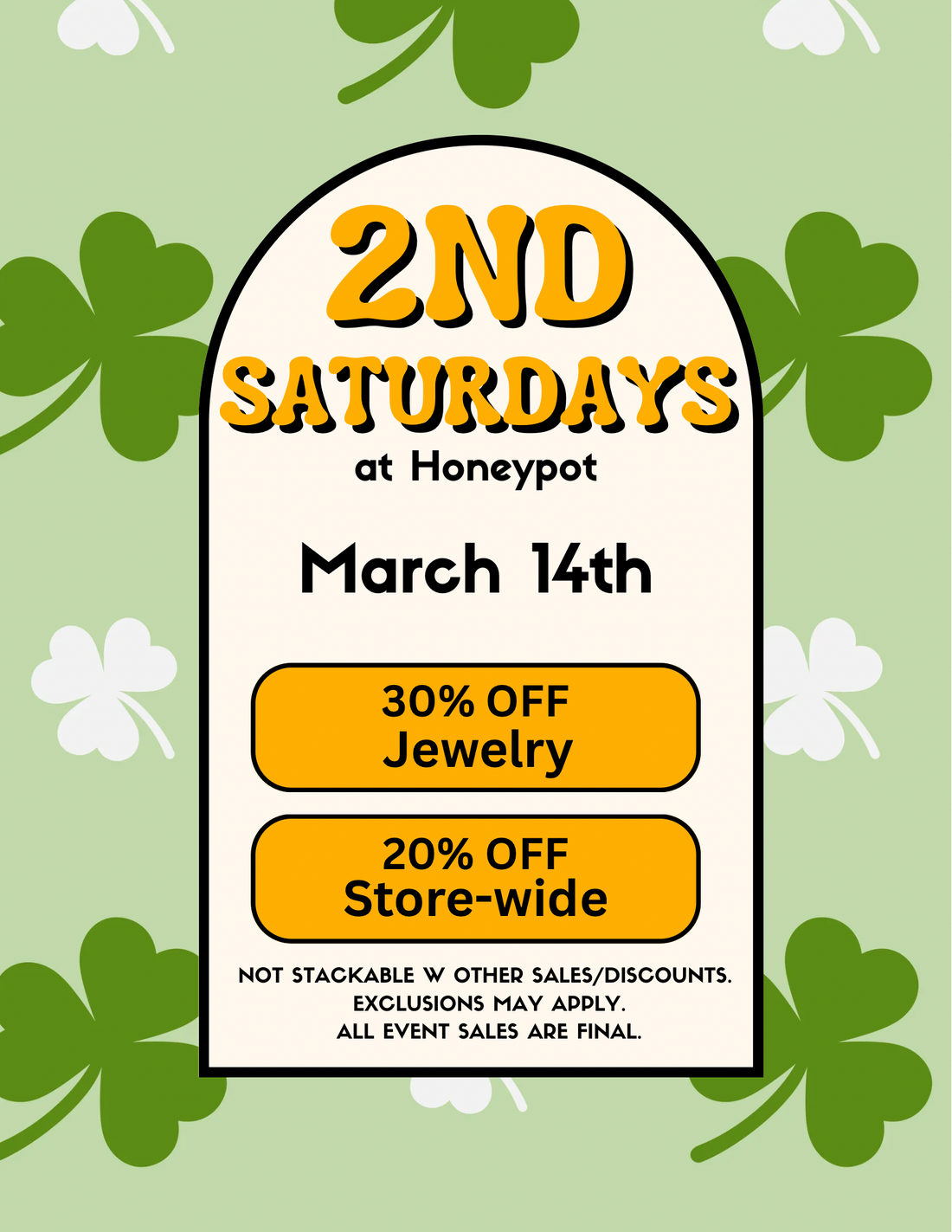 Our Next 2nd Saturday Sale! 3/14/26