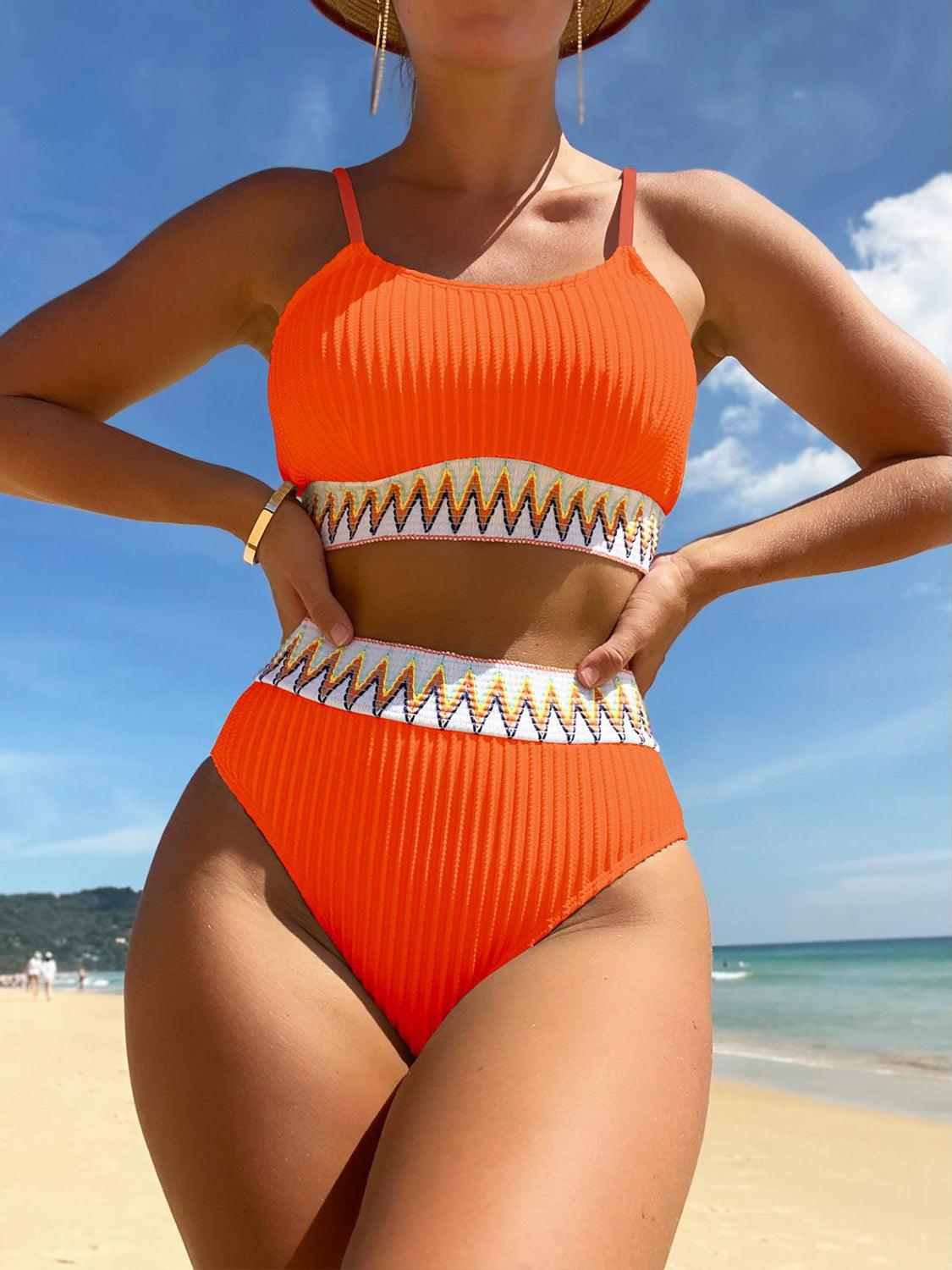 Scoop Neck Spaghetti Strap Two-Piece Swim Set - Honeypot