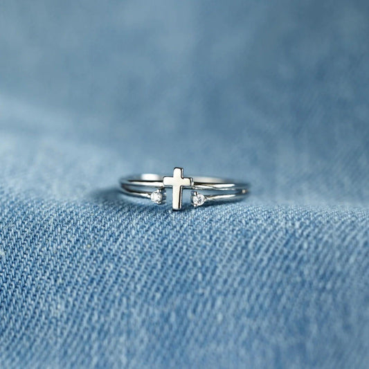 925 Sterling Silver Cross Ring // Honeypot: New + Vintage High Quality Western Wear