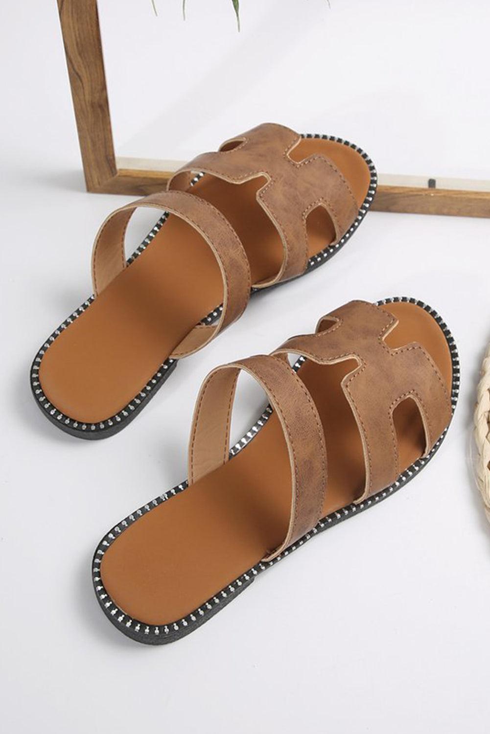 Trendy Cut-Out H Shape Slides - Honeypot