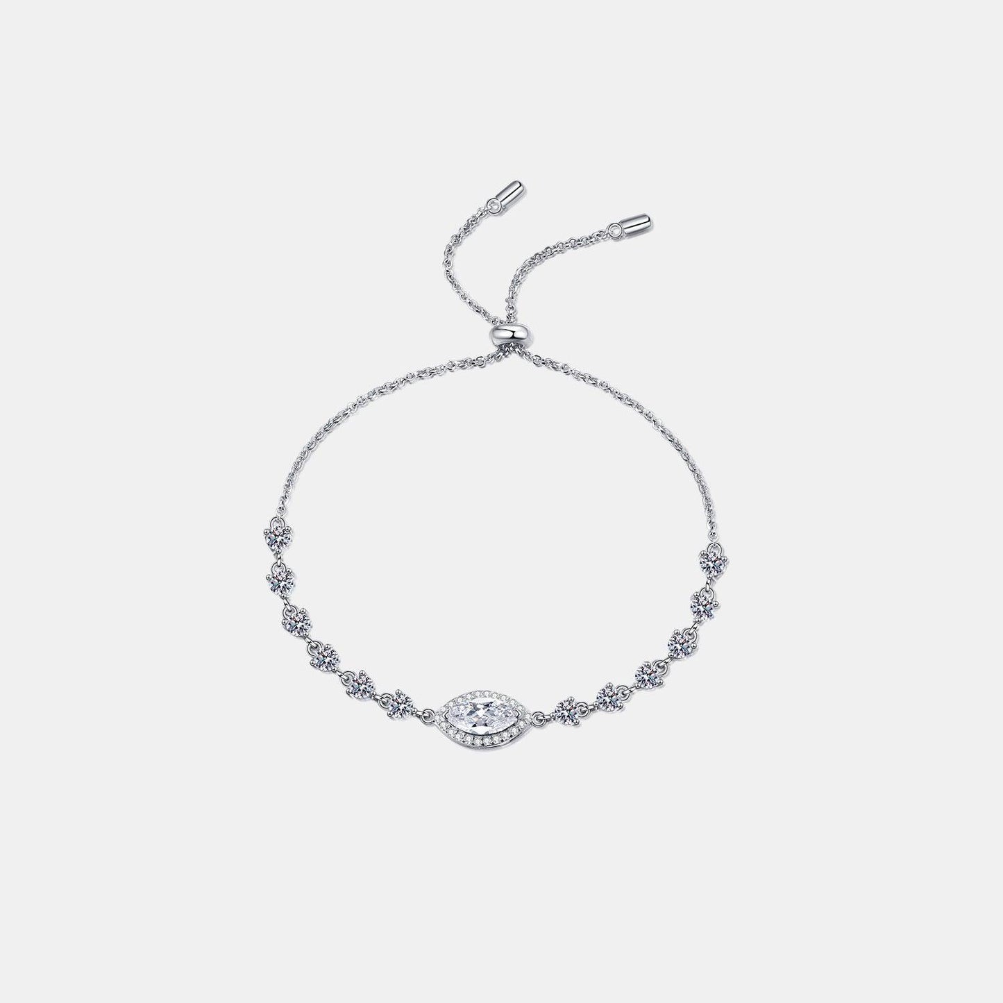 1 Carat Moissanite 925 Sterling Silver Bracelet - Honeypot