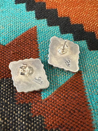 925 Cluster Post Back Earrings //