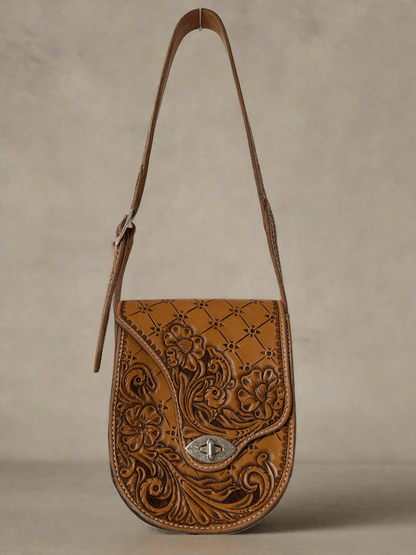 Tooled Leather Crossbody - Honeypot