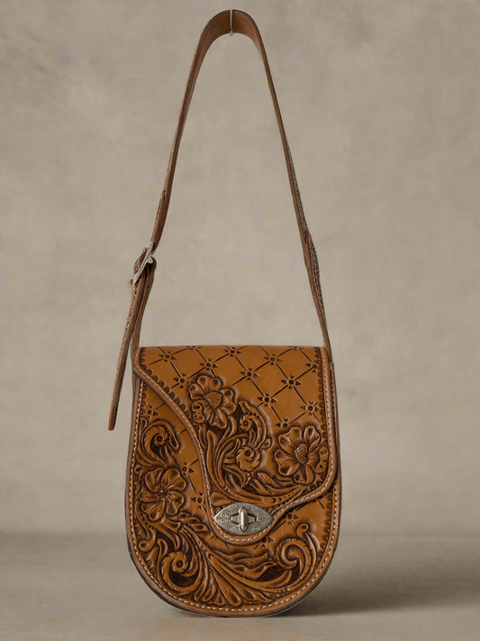 Tooled Leather Crossbody - Honeypot