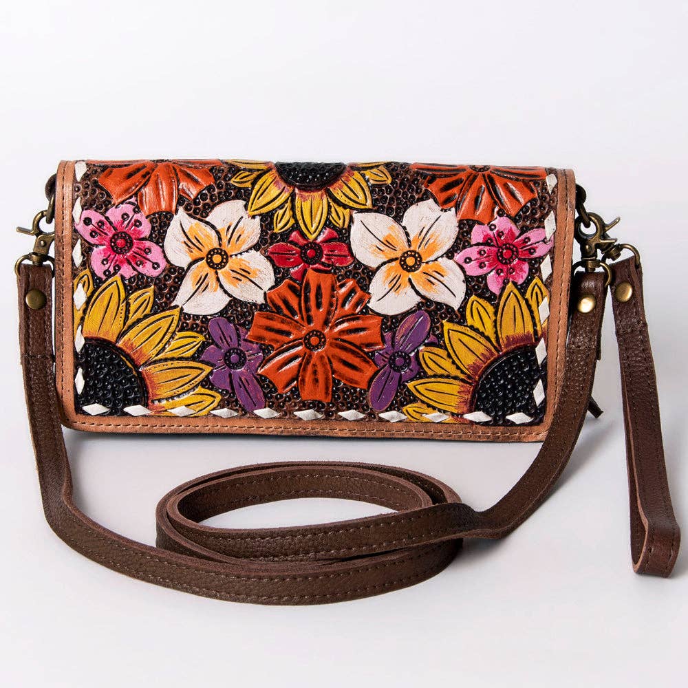 Painted Leather Wallet Crossbody // American Darling - Honeypot