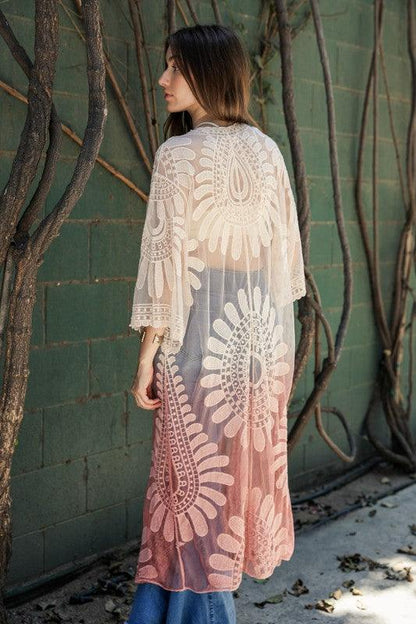 Ombre Bohemian Lace Kimono - Honeypot