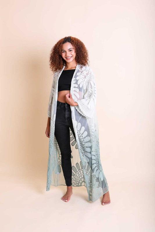 Ombre Bohemian Lace Kimono - Honeypot