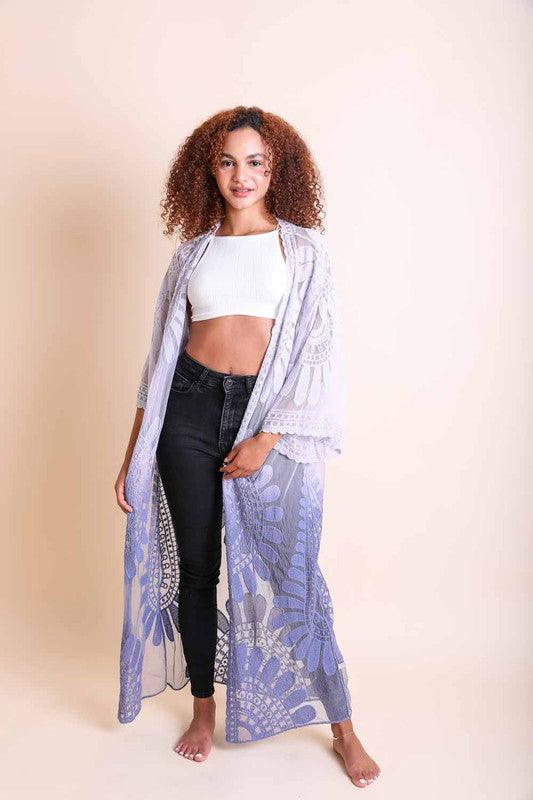 Ombre Bohemian Lace Kimono - Honeypot