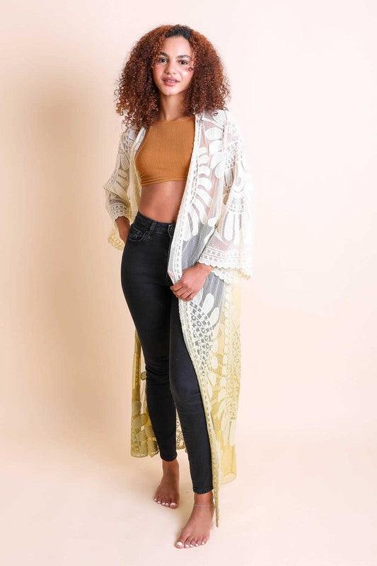 Ombre Bohemian Lace Kimono - Honeypot