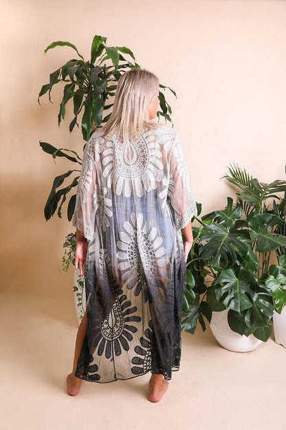 Ombre Bohemian Lace Kimono - Honeypot