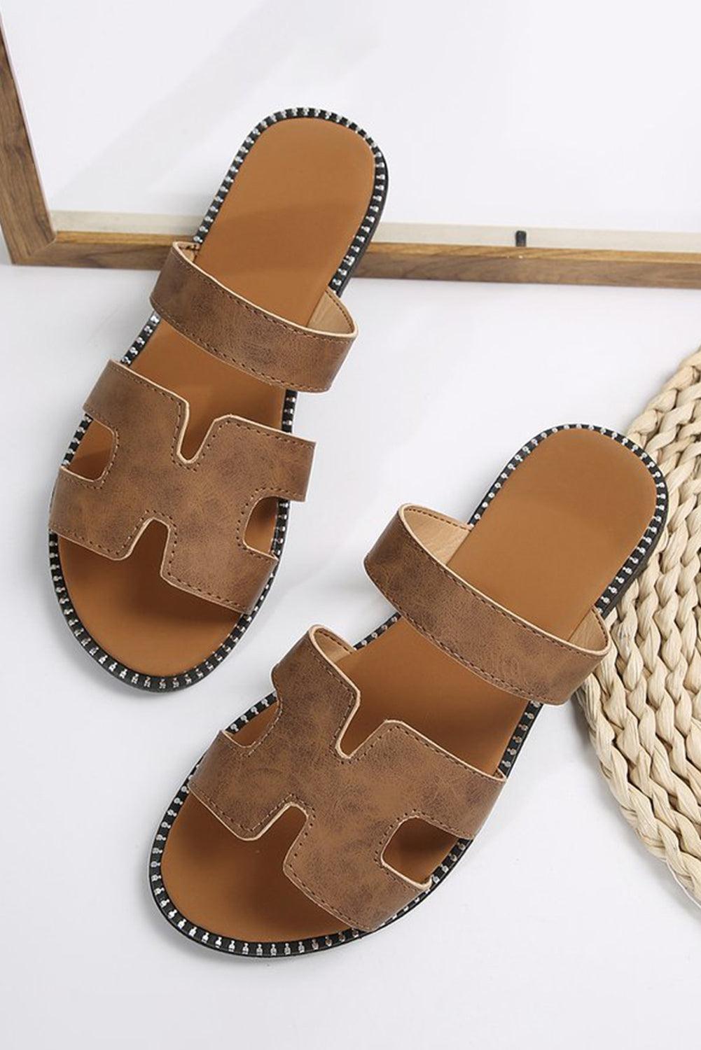 Trendy Cut-Out H Shape Slides - Honeypot