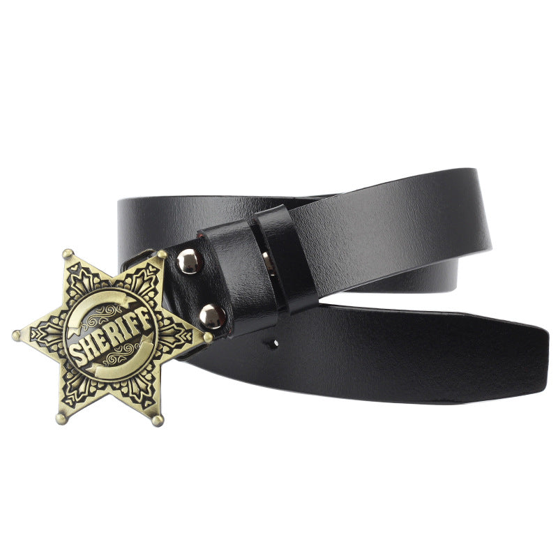 Retro Sheriff Badge Hook Belt - Honeypot