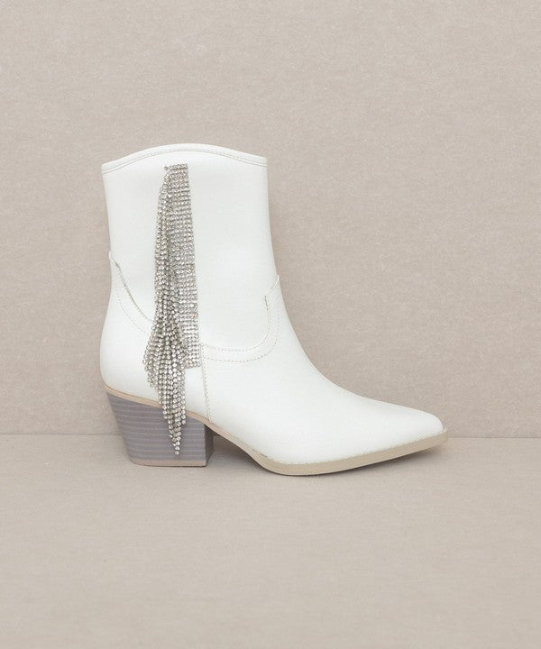 Rhinestone Fringe Boots - Honeypot