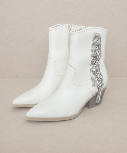 Rhinestone Fringe Boots - Honeypot