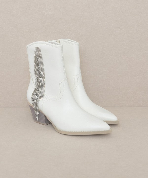 Rhinestone Fringe Boots - Honeypot