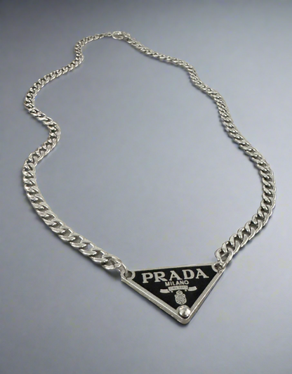 Repurposed Prada Triangle Necklace - Honeypot