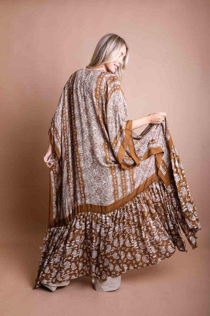 Paisley Tapestry Free Flow Kimono - Honeypot