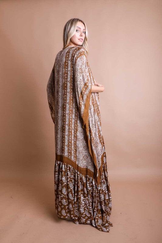 Paisley Tapestry Free Flow Kimono - Honeypot