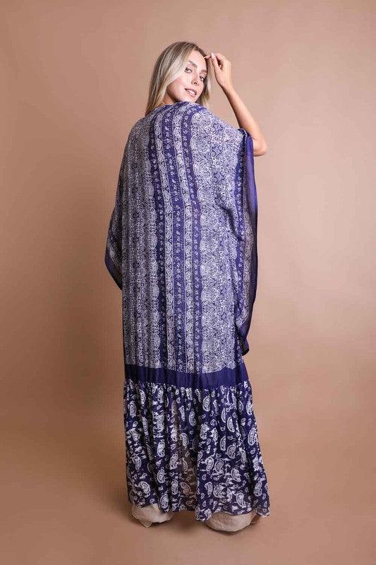 Paisley Tapestry Free Flow Kimono - Honeypot