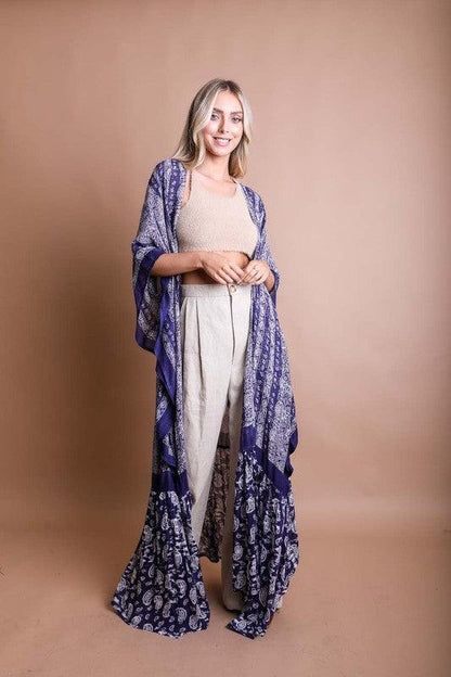 Paisley Tapestry Free Flow Kimono - Honeypot