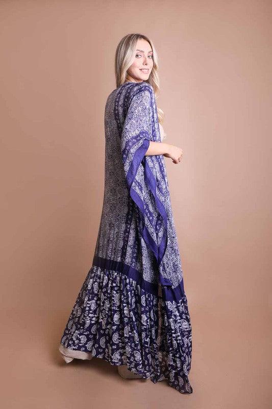 Paisley Tapestry Free Flow Kimono - Honeypot