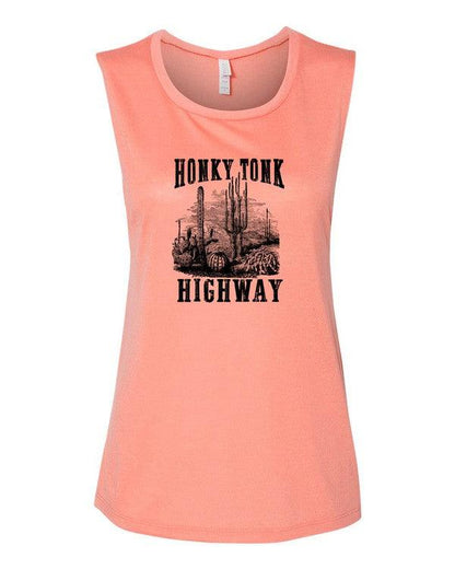 Honky Tonk Highway Print Muscle Tank - Honeypot