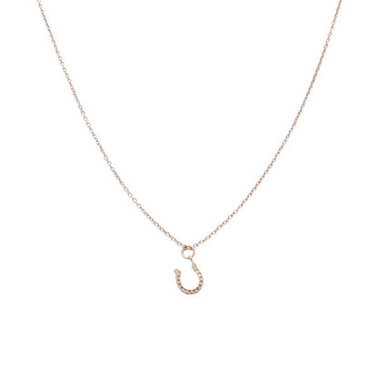 Dainty Lucky Charm Horseshoe Necklace - Honeypot