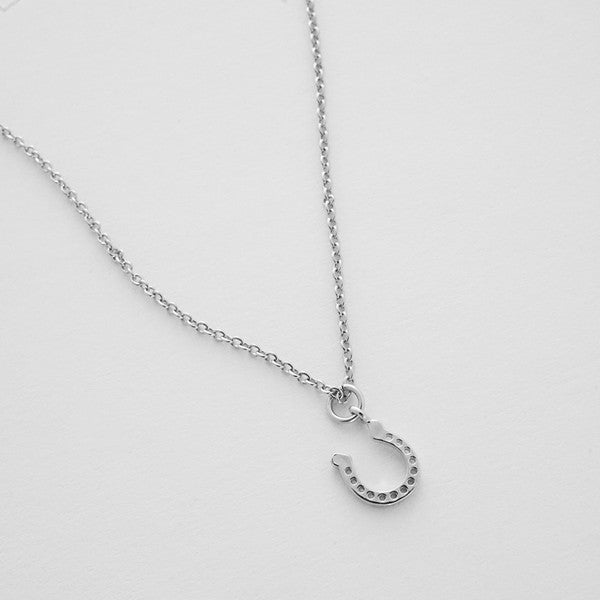 Dainty Lucky Charm Horseshoe Necklace - Honeypot